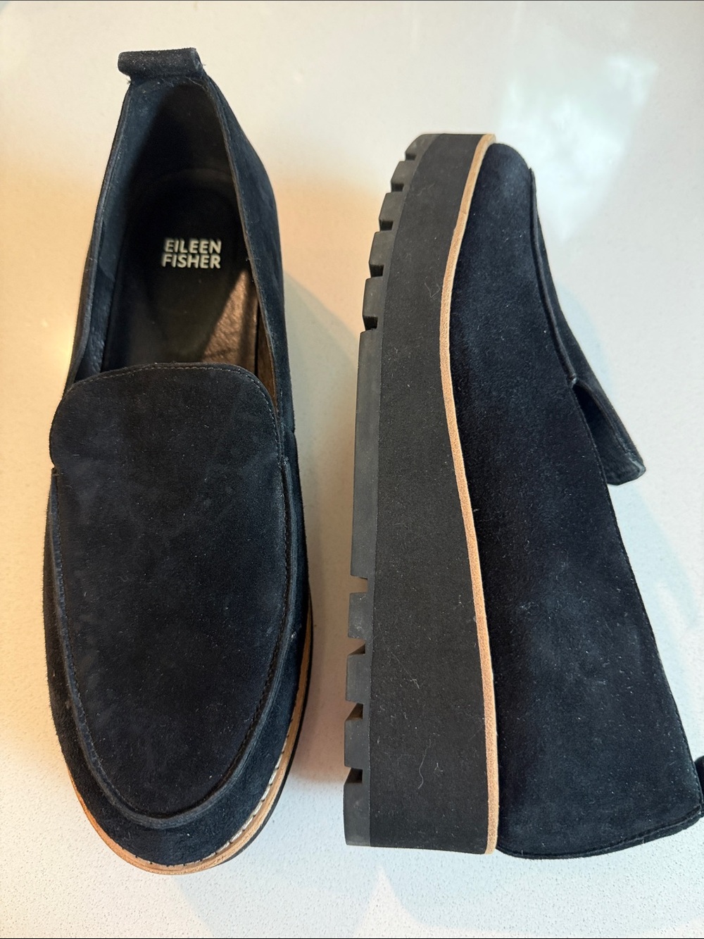 Eileen Fisher Ells Suede Loafer
Wedge Black Shoes Size 9